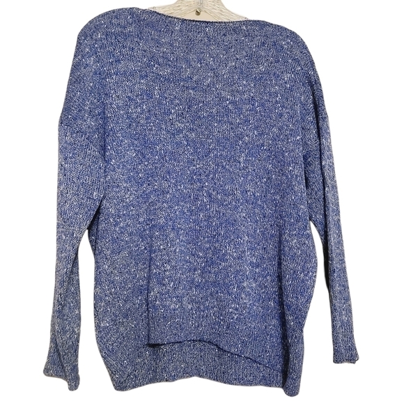 Misslook | Women's Blue Cableknit V-Neck Pullover Sweater (Size Small) - Picture 12 of 12